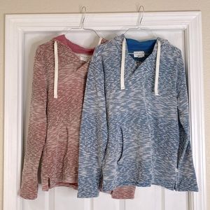 2 Hang Ten medium hooded sweatshirt - blue and pink